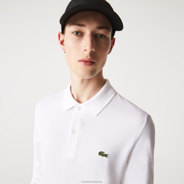 Lacoste slim fit petit piqué polo 0828H686 wit 001 Heren