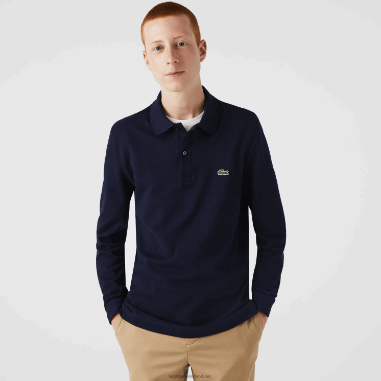 Lacoste slim fit petit piqué polo 0828H687 marineblauw 166 Heren