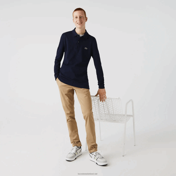 Lacoste slim fit petit piqué polo 0828H687 marineblauw 166 Heren