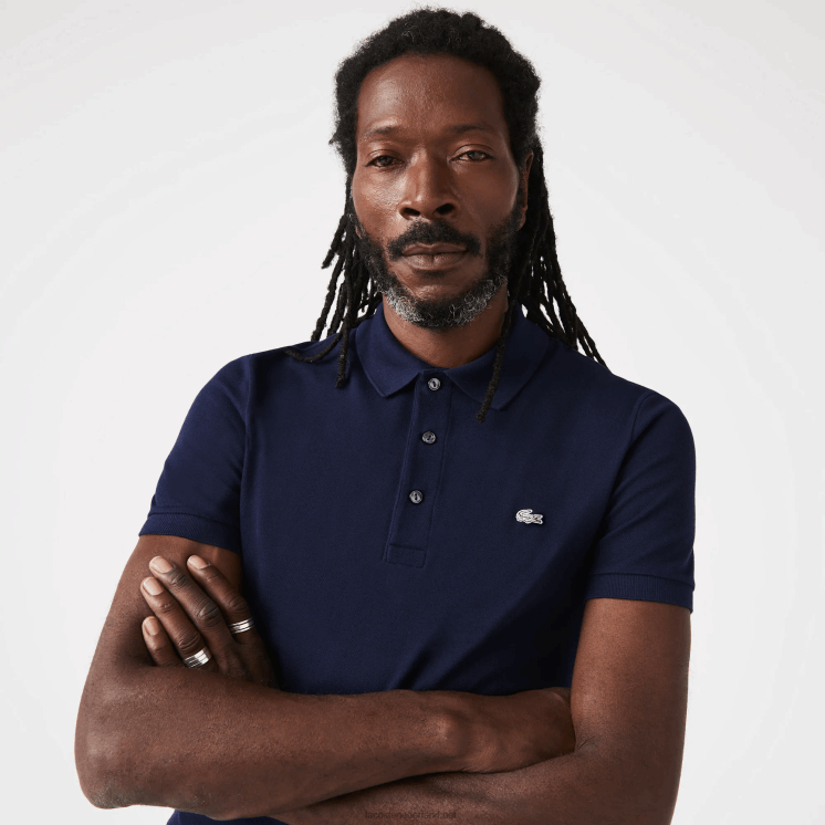 Lacoste slim fit petit pique stretch polo 0828H563 marineblauw 166 Heren
