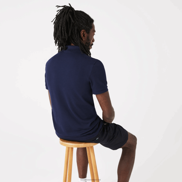 Lacoste slim fit petit pique stretch polo 0828H563 marineblauw 166 Heren