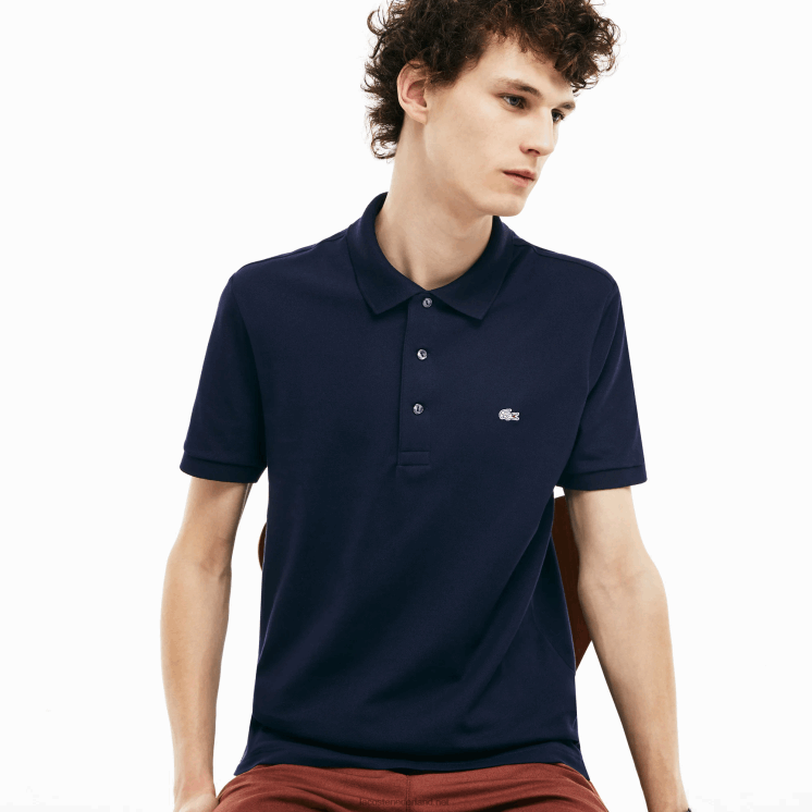 Lacoste slim fit petit pique stretch polo 0828H563 marineblauw 166 Heren