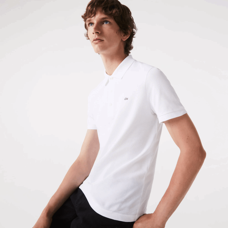 Lacoste slim fit petit pique stretch polo 0828H564 wit 001 Heren