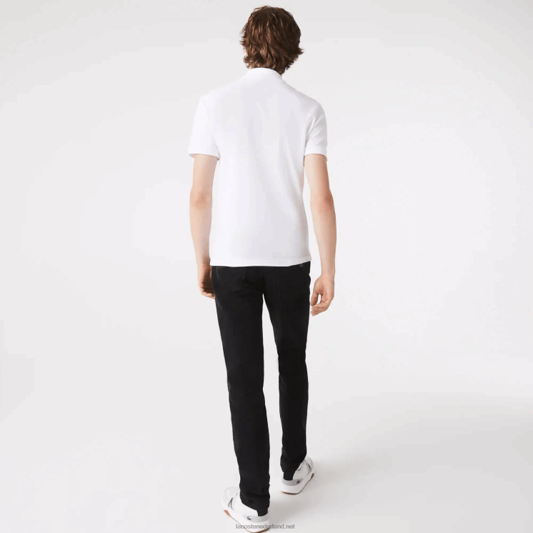 Lacoste slim fit petit pique stretch polo 0828H564 wit 001 Heren