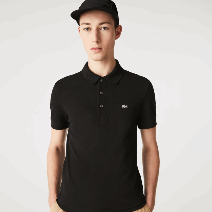 Lacoste slim fit petit pique stretch polo 0828H565 zwart 031 Heren