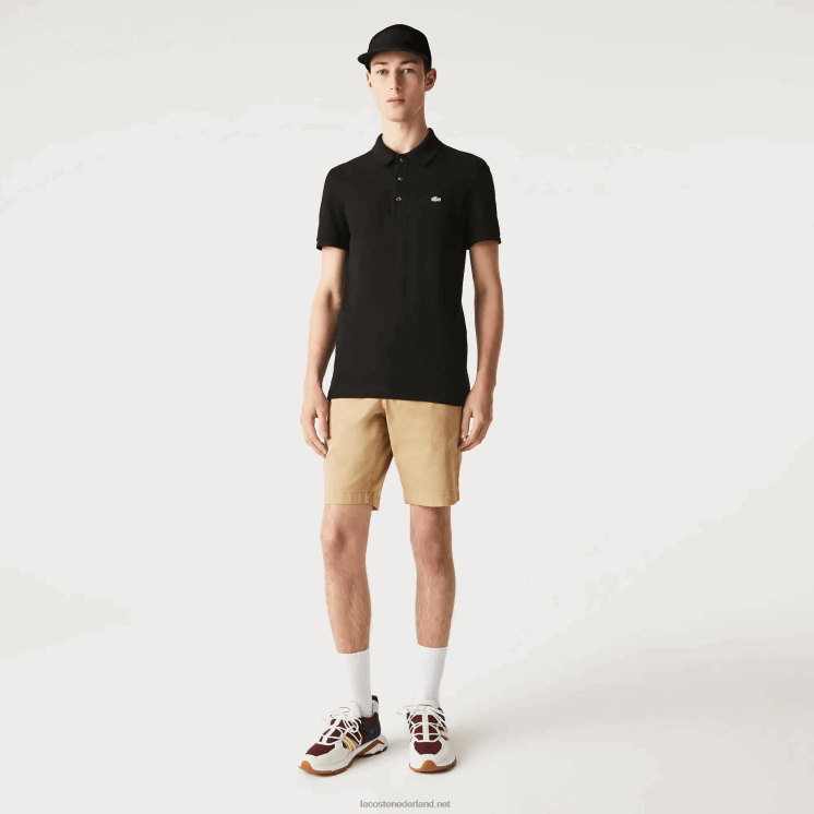 Lacoste slim fit petit pique stretch polo 0828H565 zwart 031 Heren