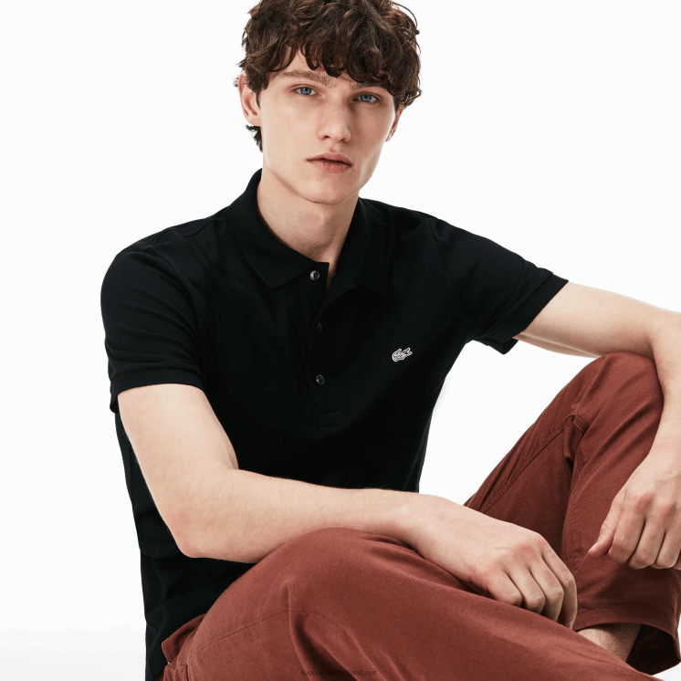 Lacoste slim fit petit pique stretch polo 0828H565 zwart 031 Heren