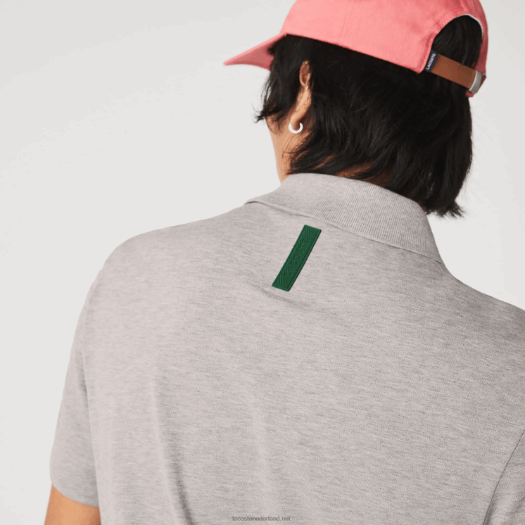 Lacoste slim fit piqué polo van biologisch stretchkatoen 0828H599 grijze chine 4jv Heren