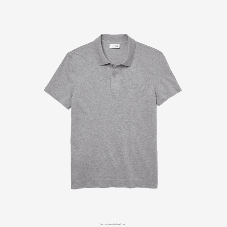 Lacoste slim fit piqué polo van biologisch stretchkatoen 0828H599 grijze chine 4jv Heren