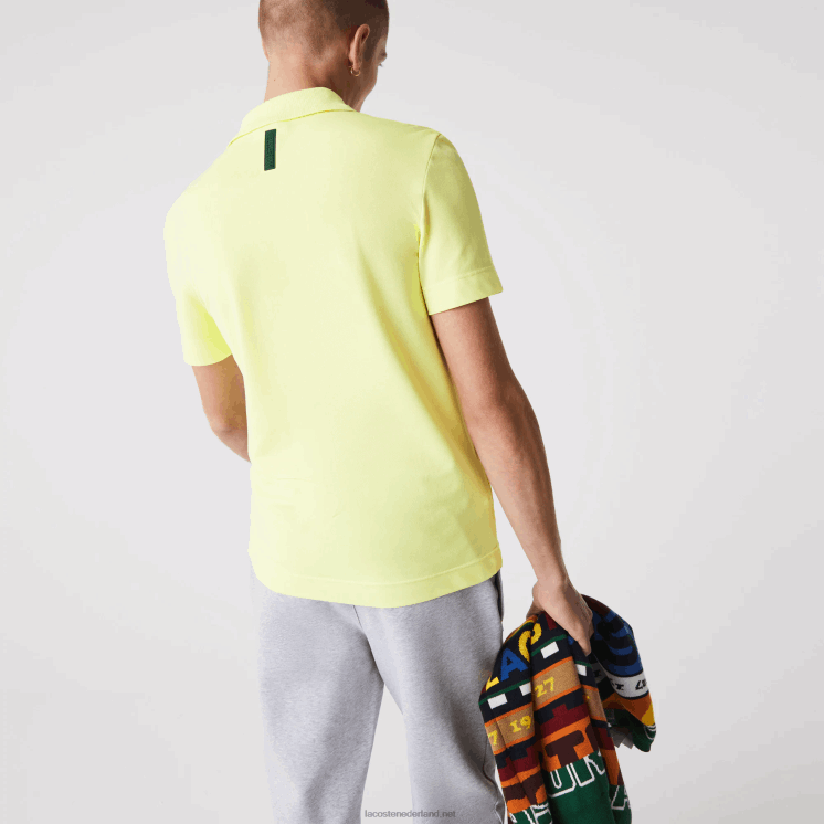Lacoste slim fit piqué polo van biologisch stretchkatoen 0828H600 flitsende gele tuk Heren
