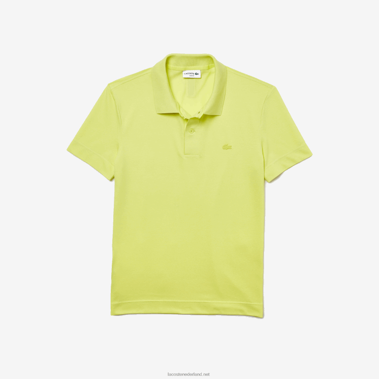 Lacoste slim fit piqué polo van biologisch stretchkatoen 0828H600 flitsende gele tuk Heren