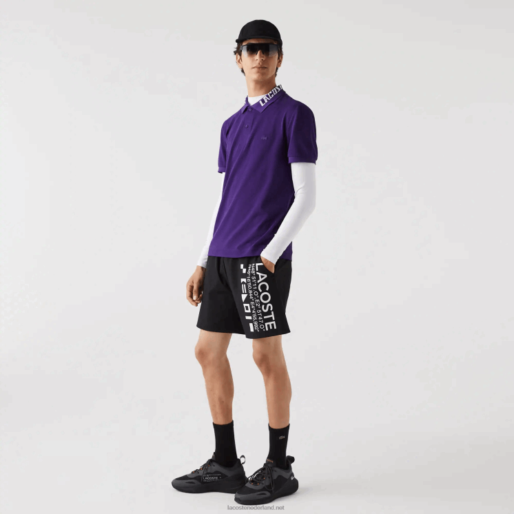 Lacoste slim fit stretch piqué polo van merknaam 0828H776 paarse pfn Heren
