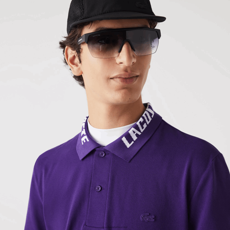 Lacoste slim fit stretch piqué polo van merknaam 0828H776 paarse pfn Heren