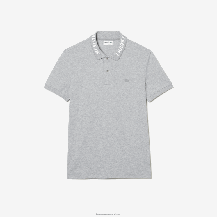 Lacoste slim fit stretch piqué polo van merknaam 0828H778 grijze chine ca Heren