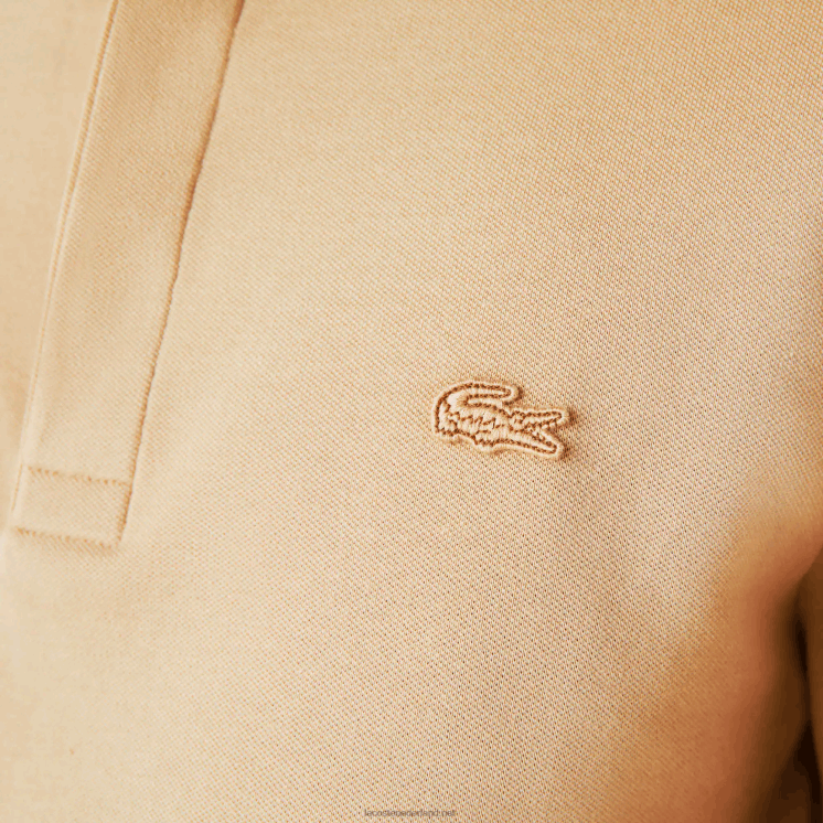 Lacoste smart paris piqué polo met lange mouwen van stretchkatoen 0828H1297 beige 02s Heren