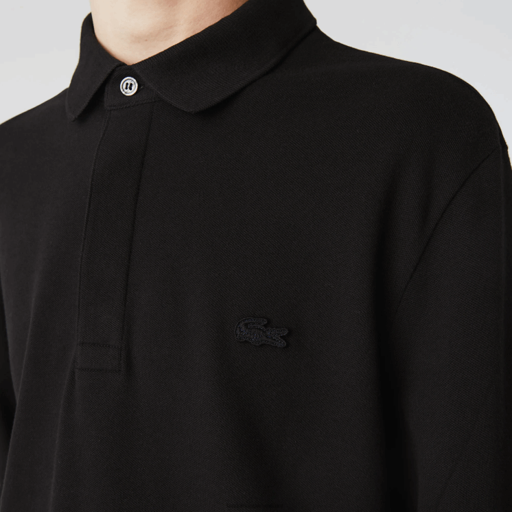 Lacoste smart paris piqué polo met lange mouwen van stretchkatoen 0828H667 zwart 031 Heren