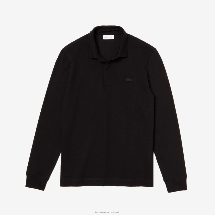Lacoste smart paris piqué polo met lange mouwen van stretchkatoen 0828H667 zwart 031 Heren