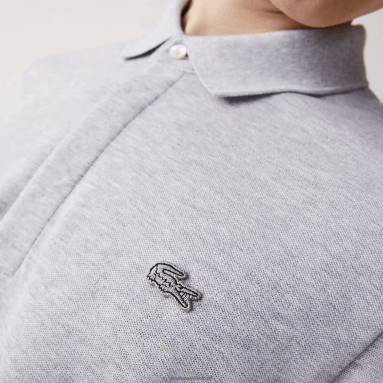 Lacoste smart paris piqué polo met lange mouwen van stretchkatoen 0828H668 grijze chine ca Heren