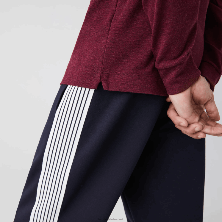 Lacoste smart paris piqué polo met lange mouwen van stretchkatoen 0828H810 bordeaux sxl Heren
