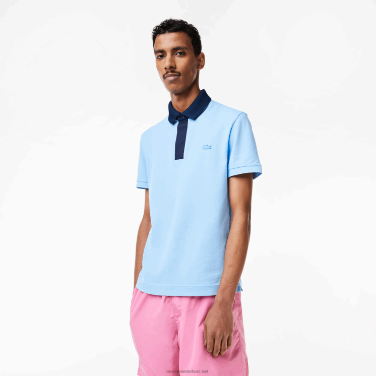 Lacoste smart paris piqué polo van biologisch katoen 0828H193 marineblauw cm9 Heren