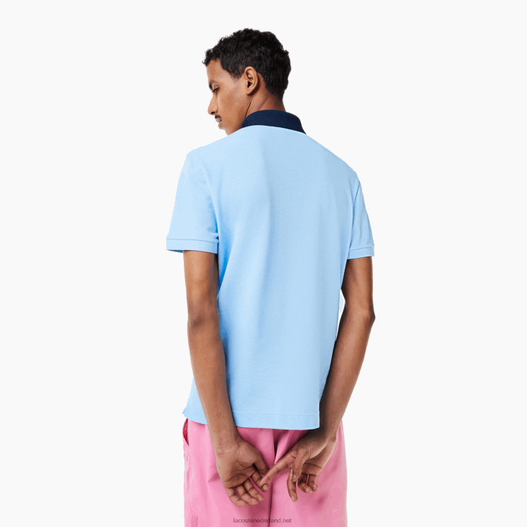Lacoste smart paris piqué polo van biologisch katoen 0828H193 marineblauw cm9 Heren