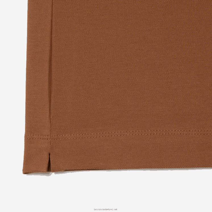 Lacoste smart paris piqué polo van stretchkatoen 0828H117 lichtbruin lfa Heren