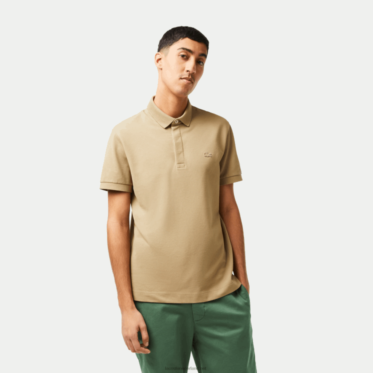 Lacoste smart paris piqué polo van stretchkatoen 0828H124 beige cb8 Heren