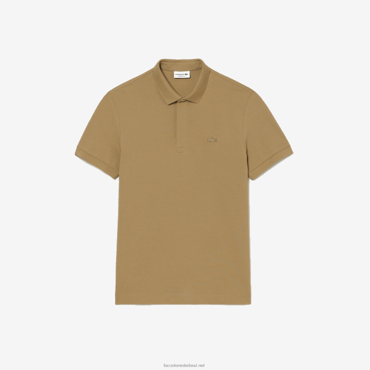 Lacoste smart paris piqué polo van stretchkatoen 0828H124 beige cb8 Heren