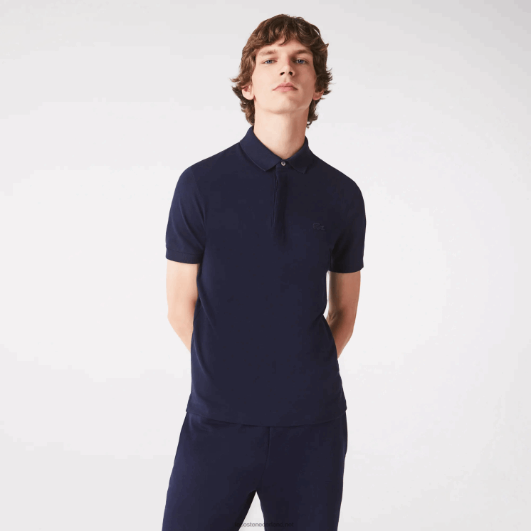 Lacoste smart paris piqué polo van stretchkatoen 0828H611 marineblauw 166 Heren