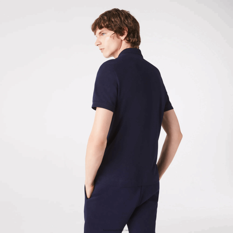 Lacoste smart paris piqué polo van stretchkatoen 0828H611 marineblauw 166 Heren