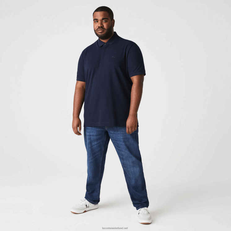 Lacoste smart paris piqué polo van stretchkatoen 0828H611 marineblauw 166 Heren