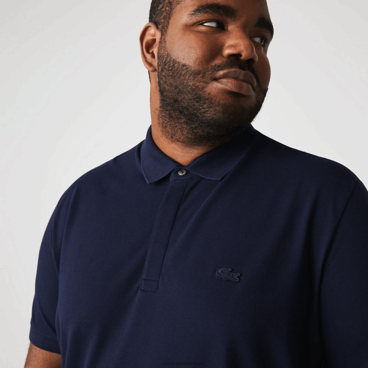 Lacoste smart paris piqué polo van stretchkatoen 0828H611 marineblauw 166 Heren