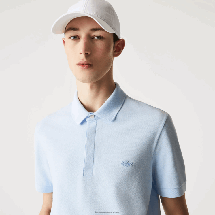 Lacoste smart paris piqué polo van stretchkatoen 0828H632 lichtblauw t01 Heren