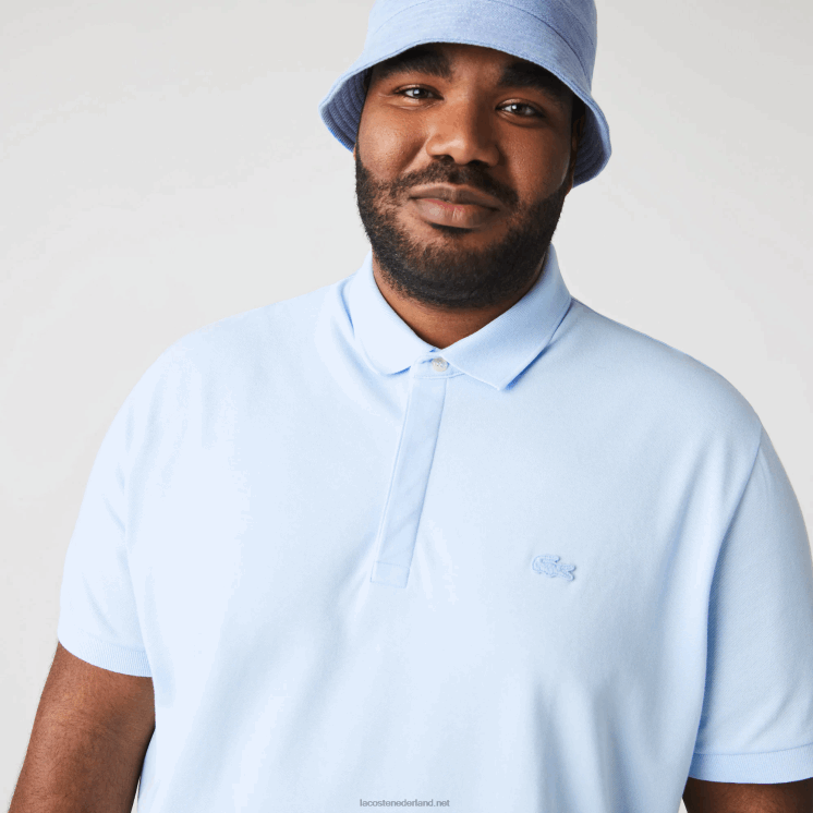 Lacoste smart paris piqué polo van stretchkatoen 0828H632 lichtblauw t01 Heren