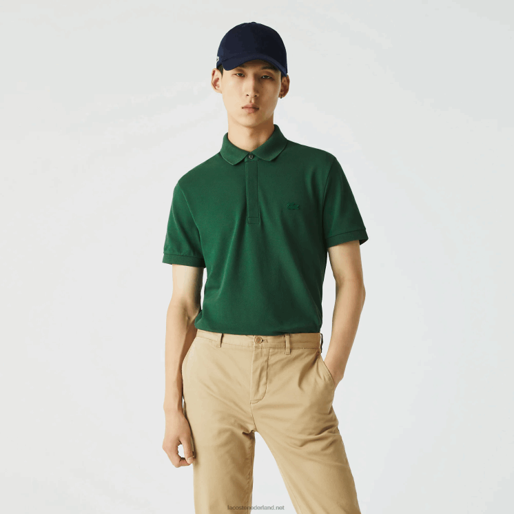 Lacoste smart paris piqué polo van stretchkatoen 0828H658 groen 132 Heren