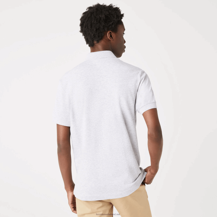 Lacoste smart paris piqué polo van stretchkatoen 0828H659 grijze chine ca Heren