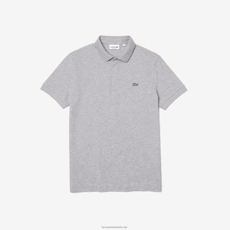 Lacoste smart paris piqué polo van stretchkatoen 0828H659 grijze chine ca Heren