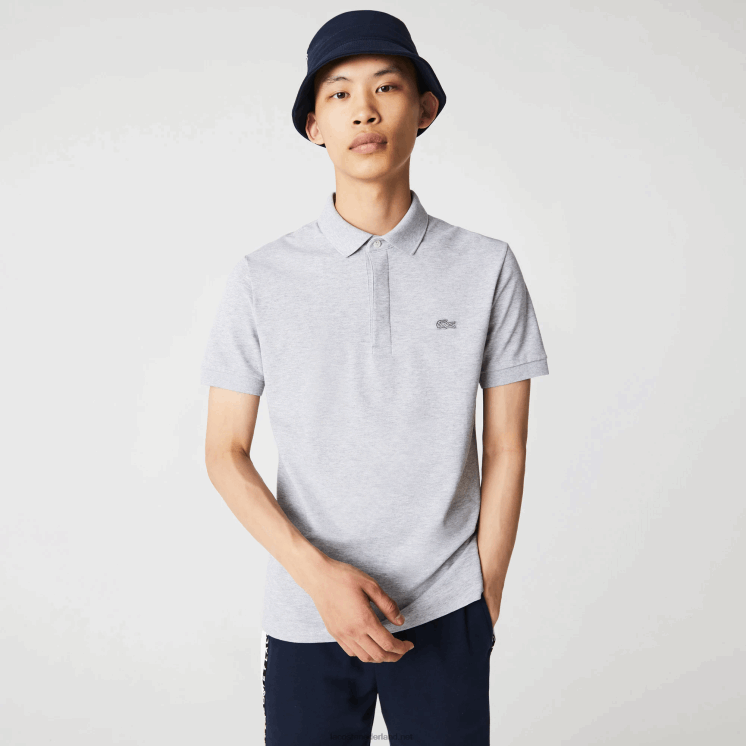 Lacoste smart paris piqué polo van stretchkatoen 0828H659 grijze chine ca Heren