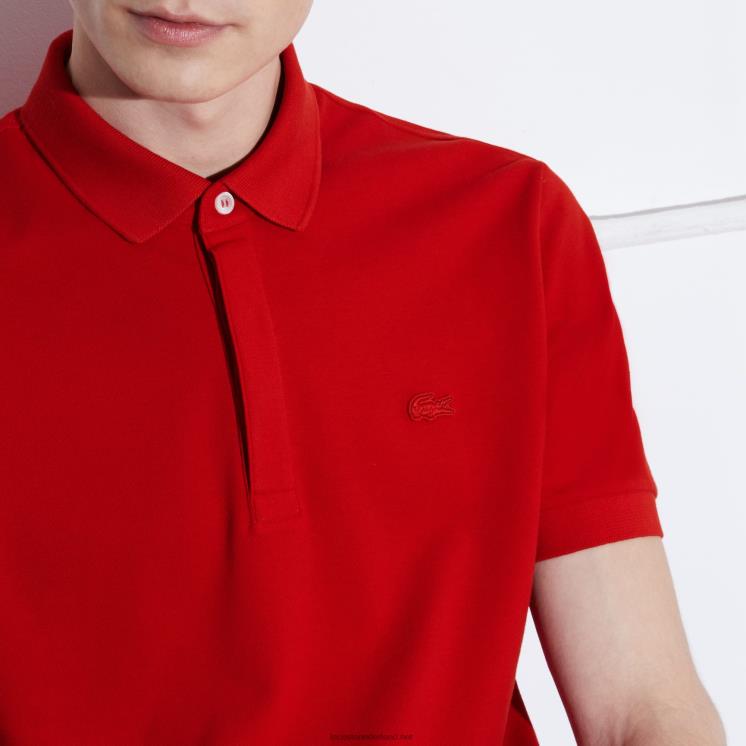 Lacoste smart paris piqué polo van stretchkatoen 0828H726 rood 240 Heren