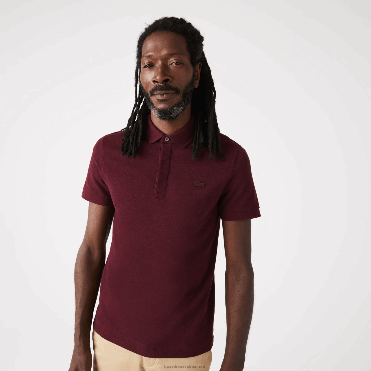 Lacoste smart paris piqué polo van stretchkatoen 0828H764 bordeaux sxl Heren