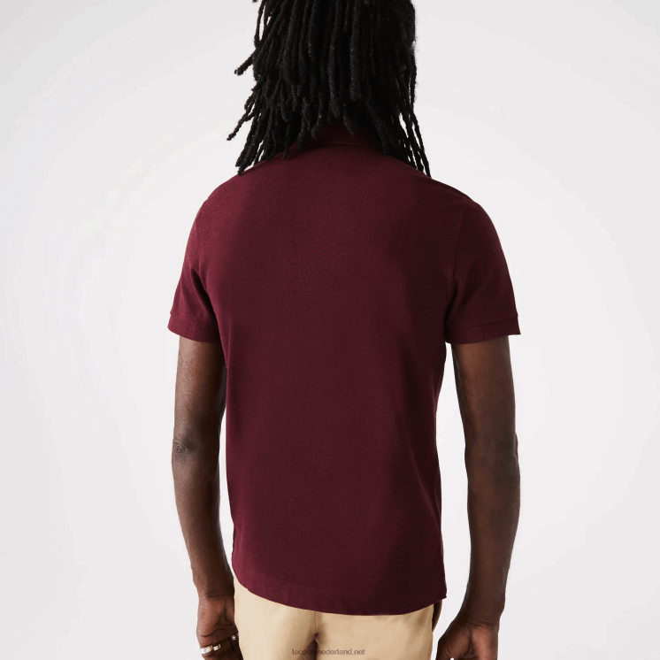 Lacoste smart paris piqué polo van stretchkatoen 0828H764 bordeaux sxl Heren