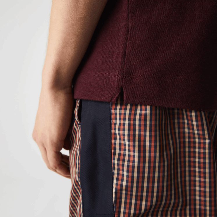 Lacoste smart paris piqué polo van stretchkatoen 0828H764 bordeaux sxl Heren