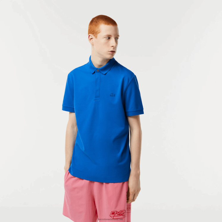 Lacoste smart paris piqué polo van stretchkatoen 0828H78 blauwe kxb Heren