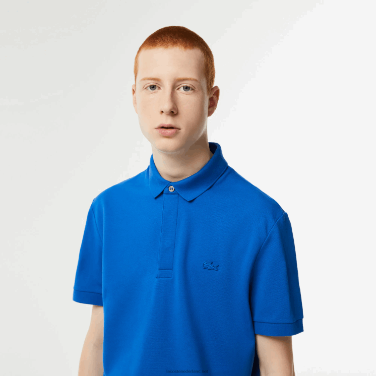 Lacoste smart paris piqué polo van stretchkatoen 0828H78 blauwe kxb Heren
