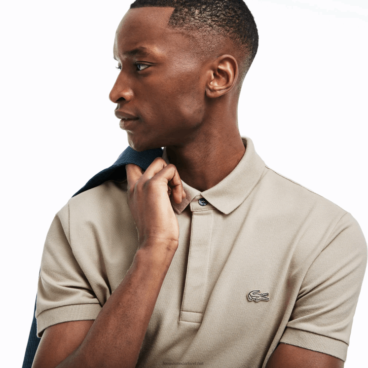 Lacoste smart paris piqué polo van stretchkatoen 0828H79 beige ae0 Heren