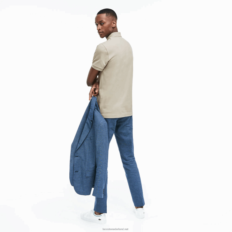 Lacoste smart paris piqué polo van stretchkatoen 0828H79 beige ae0 Heren