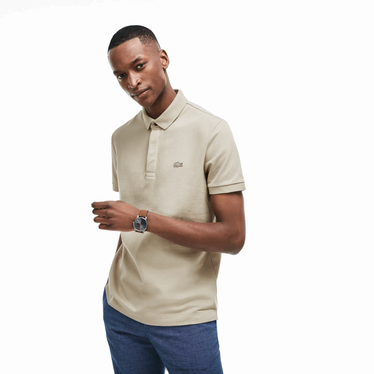 Lacoste smart paris piqué polo van stretchkatoen 0828H79 beige ae0 Heren