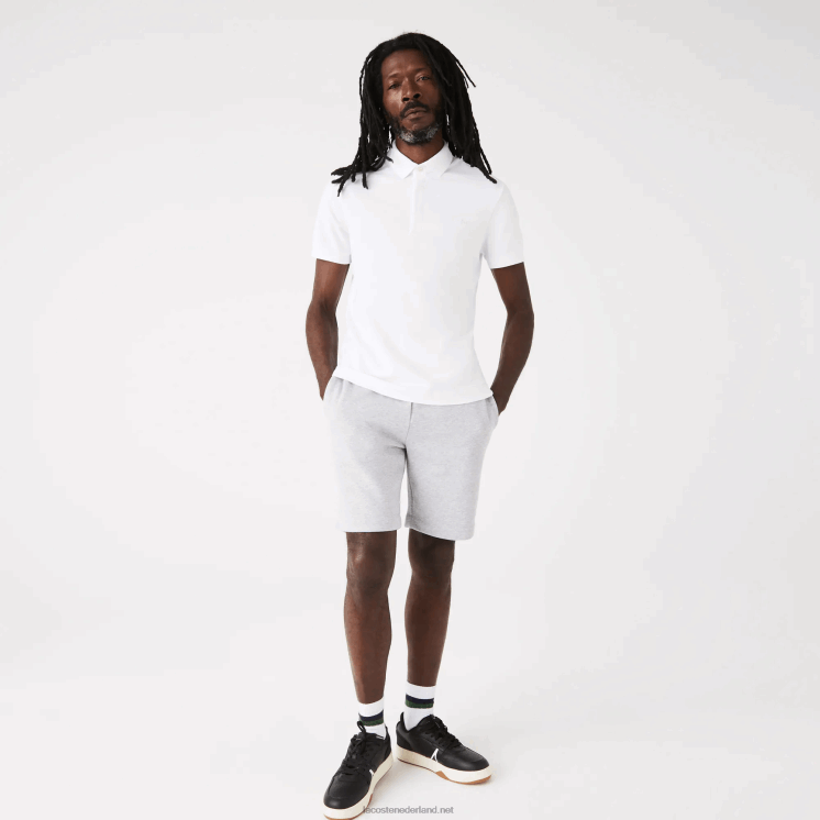 Lacoste smart paris piqué polo van stretchkatoen 0828H80 wit 001 Heren