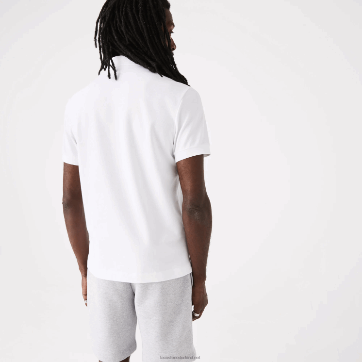 Lacoste smart paris piqué polo van stretchkatoen 0828H80 wit 001 Heren