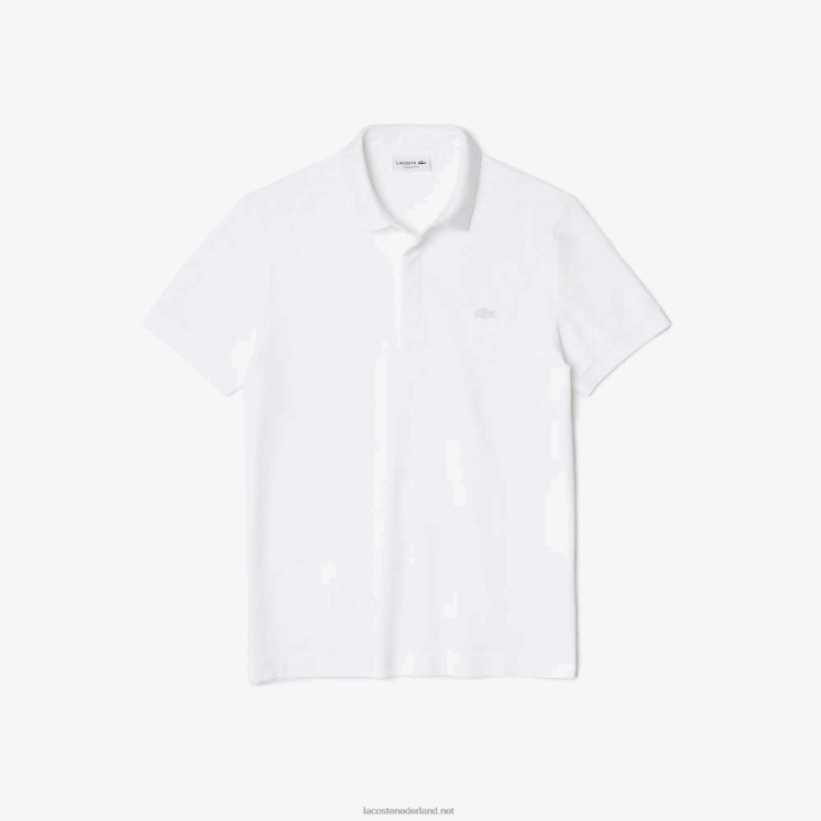 Lacoste smart paris piqué polo van stretchkatoen 0828H80 wit 001 Heren